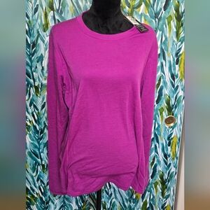Elegant Magenta Long Sleeve Women's Top